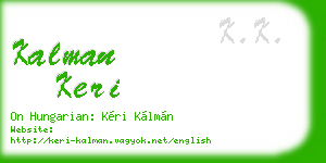 kalman keri business card